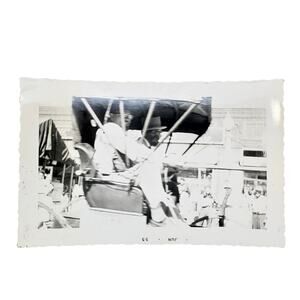 Vtg Handsome Men in Top Hat Riding in Carriage Original Monochrome Photography